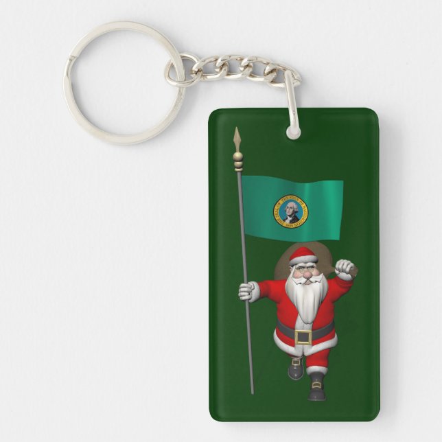 Llavero Santa Claus Con El Fin De Washington (Frente)