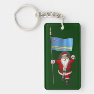 Llavero Santa Claus Con El Firme De Aruba