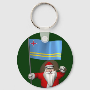Llavero Santa Claus Con El Firme De Aruba
