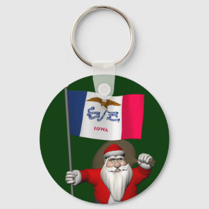 Llavero Santa Claus Con El Firme De Iowa