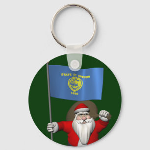 Llavero Santa Claus Con El Firme De Oregón