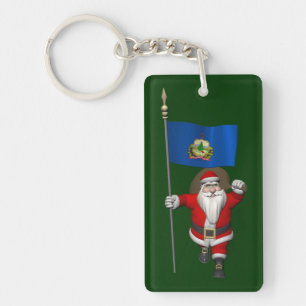 Llavero Santa Claus Con El Firme De Vermont