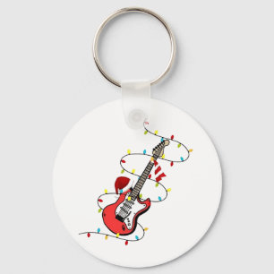 Llavero Santa Claus de Guitarra Eléctrica Música Amante de