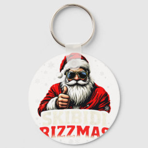 Llavero Santa Claus divertido en snowboard Navidad vacacio