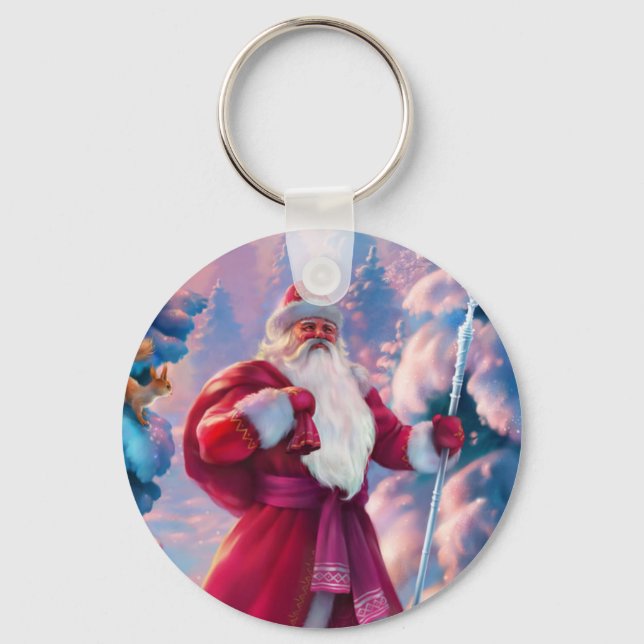 Llavero Santa Claus en el bosque (Anverso)
