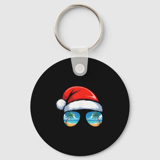 Llavero Santa Claus Hat Sungles Beach Christmas In July Su (Anverso)