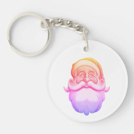 Llavero Santa Claus Keychain de un círculo acrílico latera
