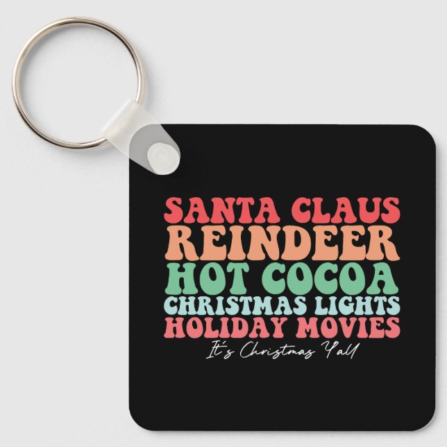 Llavero Santa Claus Reindeer Hot Cocoa Navidades Luces Ho (Anverso)