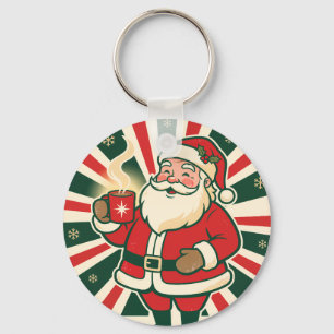Llavero Santa Claus Retro Navidad Vintage Alegre y Brillan