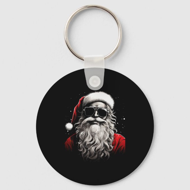 Llavero Santa Claus Silhouette Christmas Sungles Caricatur (Anverso)