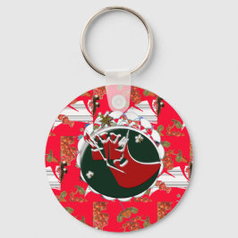 Llavero Santa Claus Sock Red