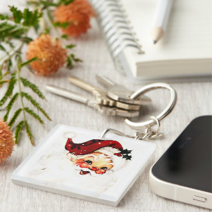 Llavero Santa Claus Vintage: Encanto Navideño Alegre