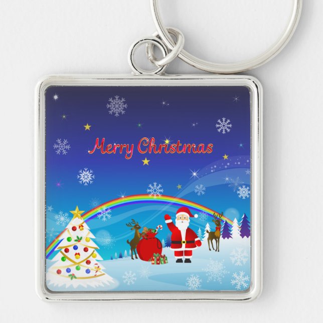 Llavero Santa Claus y los renos (Frente)