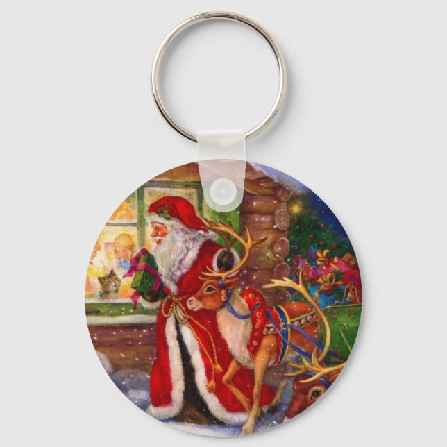Llavero Santa claus y rudolph (Anverso)