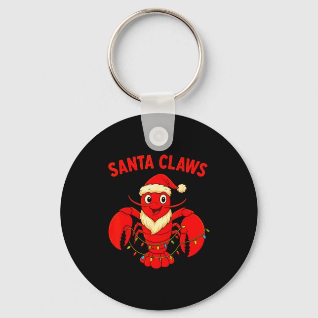 Llavero Santa Claws Lobster Christmas Lights Holiday Desig (Anverso)
