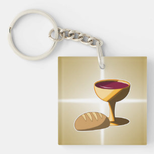 Llavero Santa Comunión: Pascua de Pascua de Pan y Vino