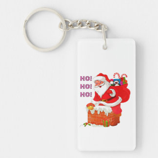 Llavero SANTA CON NAVIDAD PRESENTE, HO! ¡Oh! ¡Oh!