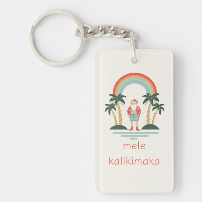 Llavero Santa Cruz/Arcoiris/Palmas (Frente)