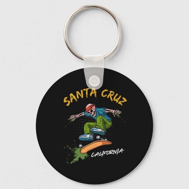 Llavero Santa-cruz Skeleton Skateboard Beach Funny Hallowe (Anverso)