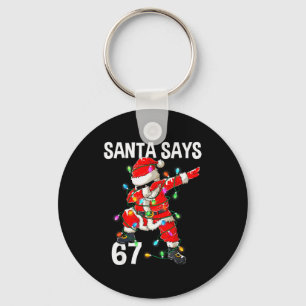 Llavero Santa de Navidad dice 67 Seis Siete Meme Divertido