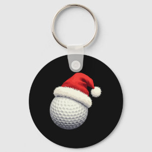 Llavero Santa divertido de golf de Navidad con sombrero en