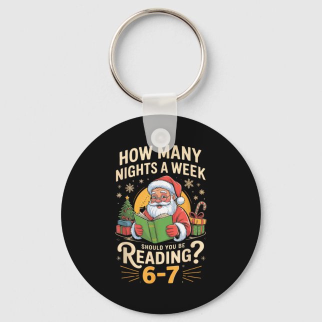 Llavero Santa Divertido Leyendo 67 Meme Tee Navidad Profes (Anverso)