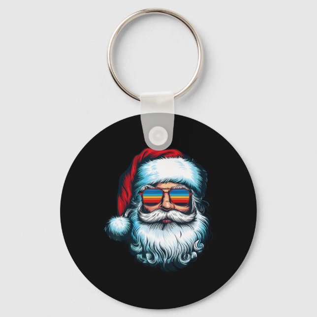 Llavero Santa Face Retro Sungles Christmas Xmas Men Women  (Anverso)