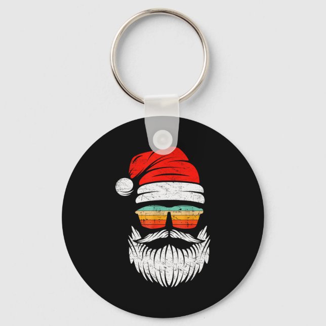 Llavero Santa Face Retro Sungles Christmas Xmas Men Women  (Anverso)