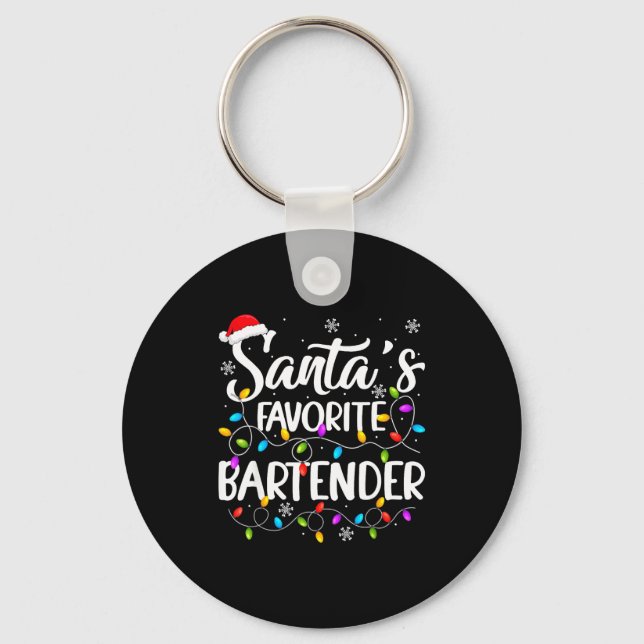 Llavero Santa Favorite Bartender Christmas Lights Funny Xm (Anverso)
