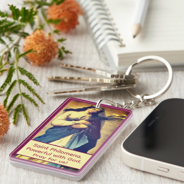 Llavero Santa Filomena Personalizable (Frente Derecha)