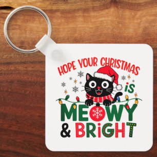Llavero Santa Gato Negro 'Meowy & Bright' Navidad