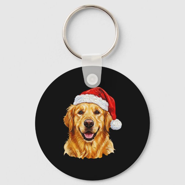 Llavero Santa Golden Retriever Christmas Golden Retriever  (Anverso)