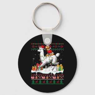 Llavero Santa Golden Retriever montando Navidades de Llama