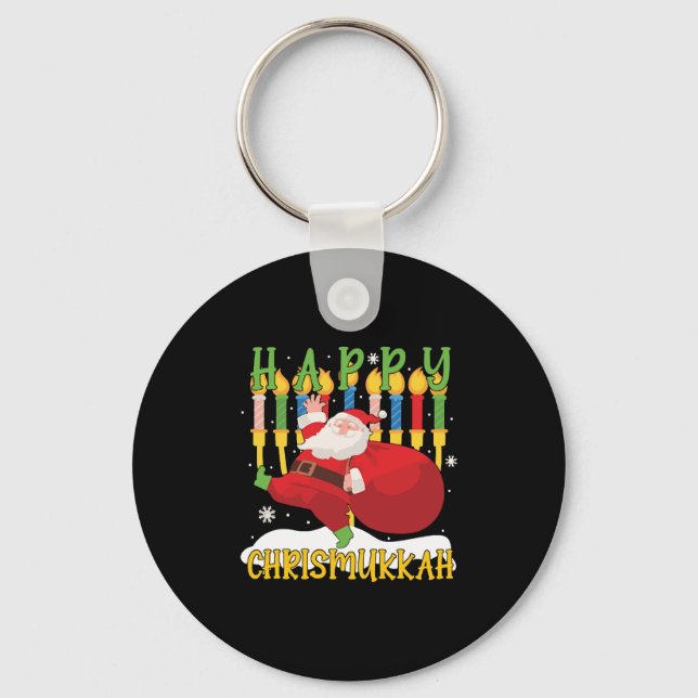 Llavero Santa Happy Chrismukkah Funny Hanukkah Navidades (Anverso)