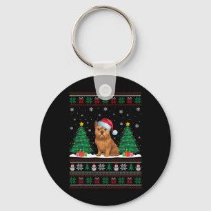 Llavero Santa Hat Brussels Griffon Perro Xmas Árbol Luces