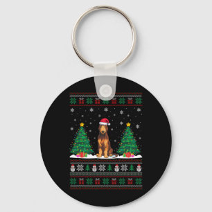 Llavero Santa Hat Irlandés Wolfhound Dog Xmas Tree Luces U