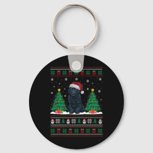 Llavero Santa Hat Newfoundland Dog Xmas Tree enciende Ugly