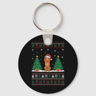 Llavero Santa Hat Vizsla Perro Árbol de Navidad Encendido