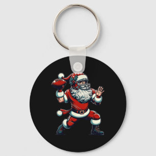 Llavero Santa Jugando A Las Navidades De Fútbol Estadounid