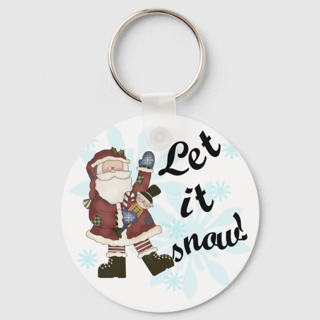 Llavero Santa Let it Snow Camisetas y Regalos (Anverso)