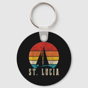 Llavero Santa Lucía Vintage Sailing Caribbean Souvenir Sai