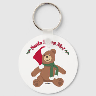Llavero ¡Santa me ama! Oso de peluche de Navidad