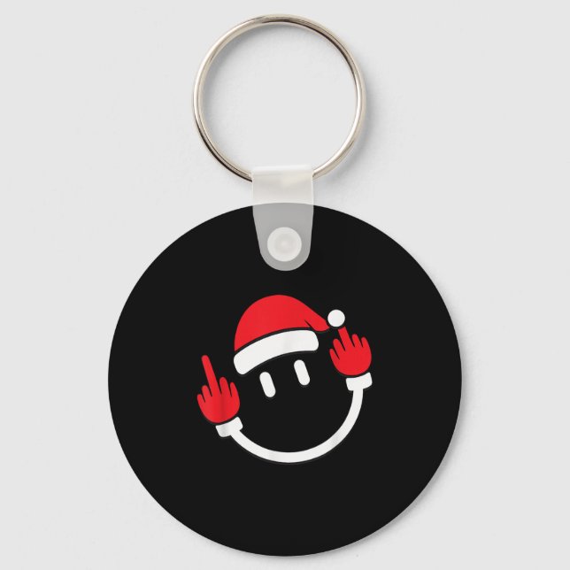 Llavero Santa Middle Finger Flip Off _ Christmas Profanity (Anverso)