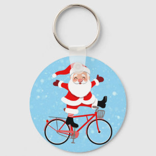 Llavero Santa monta una bicicleta