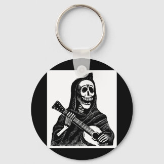 Llavero Santa Muerte tocando guitarra