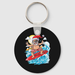 Llavero Santa Navidad En Julio Hawaiano Surf Verano