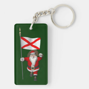 Llavero Santa Patriótica Con El Diseño De Alabama