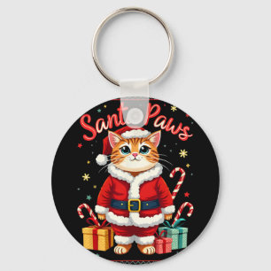 Llavero Santa Paws Cat Santa Hat Navidades Kitten Xmas Ugl