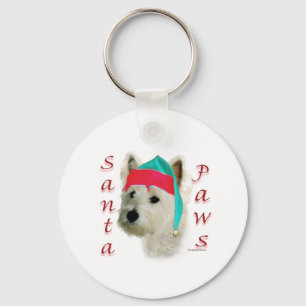 Llavero Santa Paws de West Highland White Terrier