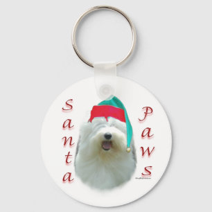 Llavero Santa Paws, un viejo perro pastor inglés